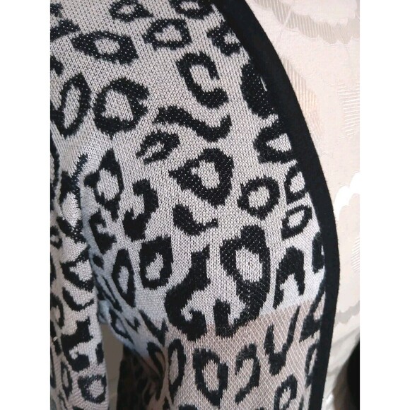 Oliver Leopard Print Cardigan Size Large Viscose Ombre Beige Brown Black - Picture 5 of 16